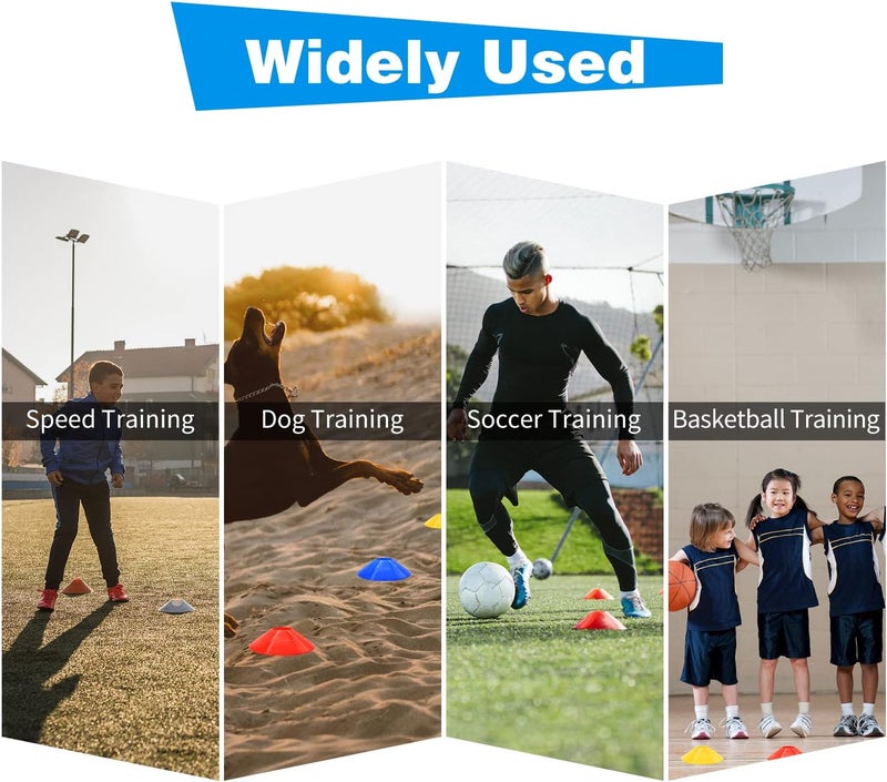 FGBNM 25/50/100pcs Disc Cones, Agility Soccer Cones with Carry Bag and Holder, Soccer Cones for Sports Training, Football, Soccer, Basketball, Coaching, Practice Equipment, 5 Color - Image 5